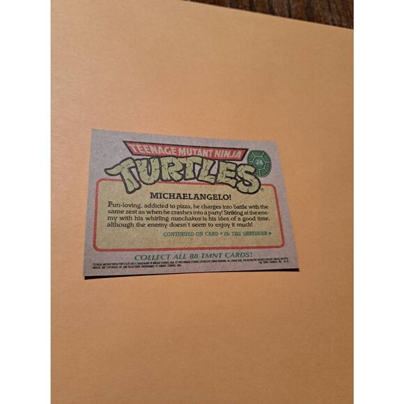 1989 Topps TMNT Michelangelo Trading Card 24 Teenage Mutant Ninja Turtles - Picture 2 of 2